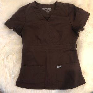 Grey’s Anatomy scrub top. Small. Brown